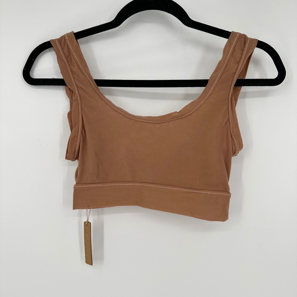 NEW‎ Skims Summer Mesh Scoop Bra Sienna Tan Stretchy Women's Medium